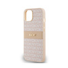 DKNY Leather Mono Stripe & Metal Logo - Etui iPhone 14 / 15 / 13 (różowy) (DKHCP14SPRTHSLP)