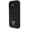 Guess Grained Hot Stamp Peony Triangle Logo MagSafe - Etui do iPhone 16 (czarny) (GUHMP16SPGBTMK)