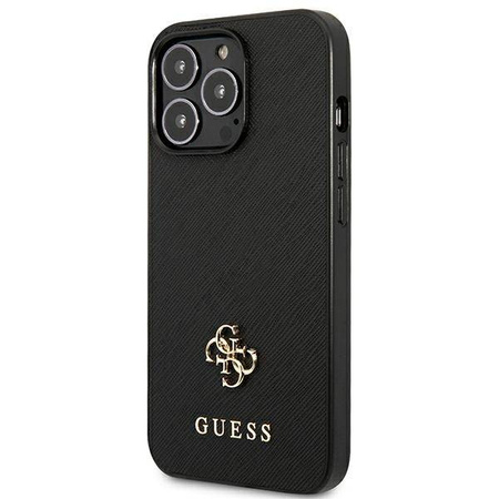 Guess Saffiano 4G Small Metal Logo – Etui iPhone 13 Pro (czarny) (GUHCP13LPS4MK)