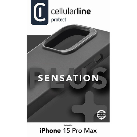 Cellularline Sensation Plus - Etui iPhone 15 Pro Max z powłoką MICROBAN (czarny) (SENSPLUSIPH15PRMK)