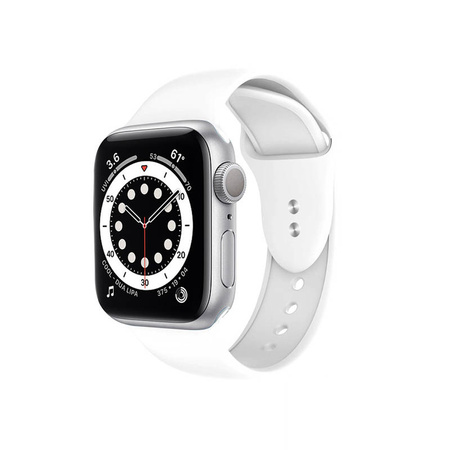 Crong Liquid - Pasek do Apple Watch 38/40/41/42 mm (biały) (CRG-40LQB-WHI)