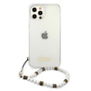 Guess White Pearl Strap - Etui iPhone 12 Pro Max (przezroczysty) (GUHCP12LKPSWH)