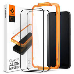 Spigen Alm Glass FC 2-Pack - Szkło hartowane do iPhone 15 2 szt (Czarna ramka) (AGL06906)
