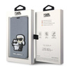 Karl Lagerfeld Booktype NFT Saffiano Karl & Choupette - Etui iPhone 14 Pro Max (Srebrny) (KLBKP14XSANKCPG)