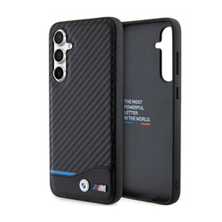 BMW Leather Carbon Blue Line - Etui Samsung Galaxy S23 FE (czarny) (BMHCS23FE22NBCK)