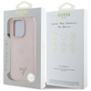 Guess Grained Hot Stamp Peony Triangle Logo MagSafe - Etui do iPhone 16 Pro (różowy) (GUHMP16LPGBTMP)