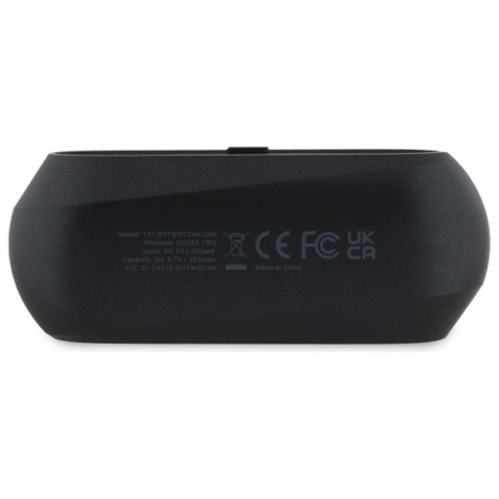 Guess Elongated Metalic Printed Logo - Słuchawki Bluetooth TWS + etui ładujące (czarny) (GUTWSC2MCDSK)