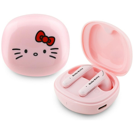 Hello Kitty O Glossy Finish - Słuchawki TWS + etui ładujące (różowy) (HKTWSROKFP)