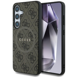 Guess Leather 4G Colored Ring Classic Logo MagSafe - Etui do Samsung Galaxy S25 (brązowy) (GUHMS25SG4GFRW)