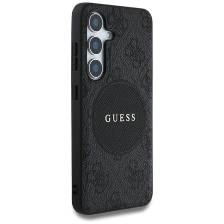 Guess 4G Round Patch Classic Logo MagSafe - Etui do Samsung Galaxy S25+ (czarny) (GUHMS25MP4PGRSGK)