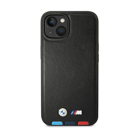 BMW Leather Hot Stamp Tricolor MagSafe – Etui iPhone 14 (Czarny) (BMHMP14S22PTDK)