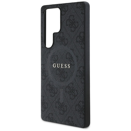 Guess Leather 4G Colored Ring Classic Logo MagSafe - Etui do Samsung Galaxy S25 Ultra (czarny) (GUHMS25LG4GFRK)