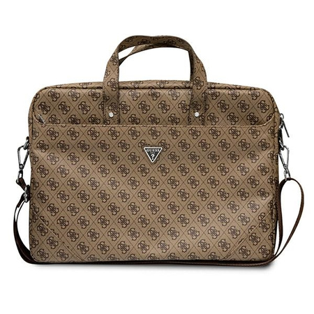 Guess Saffiano 4G Triangle Logo Computer Bag – Torba na notebooka 16” (brązowy) (GUCB15P4TW)