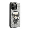 Karl Lagerfeld Glitter Flakes Ikonik - Etui iPhone 14 Pro Max (srebrny) (KLHCP14XGFKPG)