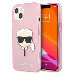 Karl Lagerfeld Karl’s Head Glitter - Etui iPhone 13 Mini (różowy) (KLHCP13SKHTUGLP)