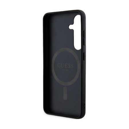 Guess 4G Collection Leather Metal Logo MagSafe - Etui Samsung Galaxy S24 (czarny) (GUHMS24SG4GFRK)