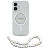 Guess IML Glitter With Pearl Strap MagSafe - Etui iPhone 16 Plus (przezroczysty) (GUHMP16MHGCRELST)