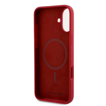 Karl Lagerfeld Silicone Karl & Choupette Ring MagSafe - Etui iPhone 16 Plus (czerwony) (KLHMP16MSCMKCRHR)