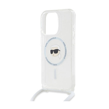 Karl Lagerfeld Crossbody IML Karl Head MagSafe - Etui iPhone 15 Pro Max (przezroczysty) (KLHMP15XHCKHNT)