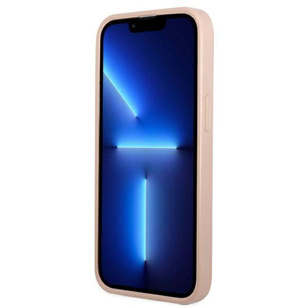 Guess Saffiano Double Card Triangle - Etui iPhone 13 (różowy) (GUHCP13MPSATPP)