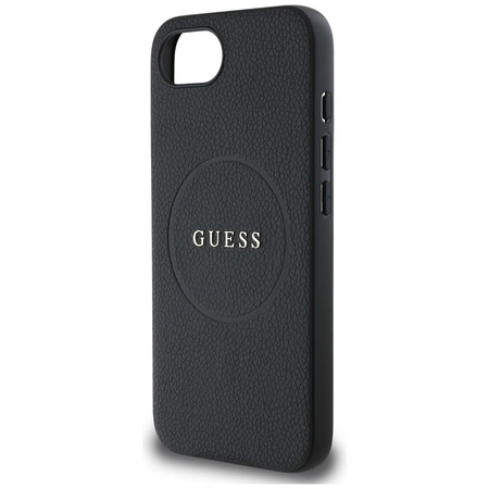 Guess Grained Ring MagSafe - Etui do iPhone 16e (czarny) (GUHMPSE4PGHSMMK)