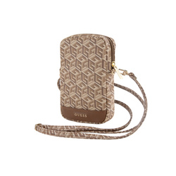 Guess Zip GCube Bottom Stripe - Torebka na telefon (brązowy) (GUWBZPGCSPGW)