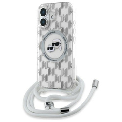 Karl Lagerfeld IML Crossbody Monogram Karl & Choupette Head MagSafe - Etui iPhone 16 (przezroczysty) (KLHMP16SHCKCKLCT)