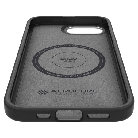 Spigen Enzo Aramid Mag MagSafe - Etui do iPhone 16e (Czarny) (ACS09153)