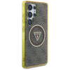Guess 4G Glitter Triangle Buttons MagSafe - Etui do Samsung Galaxy S25 Ultra (brązowy) (GUHMS25LHG4PRTGW)