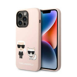 Karl Lagerfeld Liquid Silicone Karl & Choupette MagSafe - Etui iPhone 14 Pro (różowy) (KLHMP14LSSKCI)
