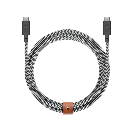 Native Union Belt Cable XL 100W - kabel USB-C - USB-C, 3 m (zebra) (BELT-XL-C-ZEB-3-NP)