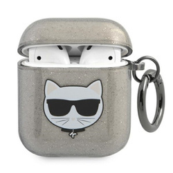 Karl Lagerfeld Choupette Head Glitter - Etui Airpods (czarny) (KLA2UCHGK)