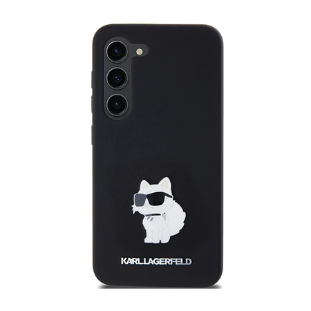 Karl Lagerfeld Silicone Choupette Metal Pin - Etui Samsung Galaxy S24 (czarny) (KLHCS24SSMHCNPK)