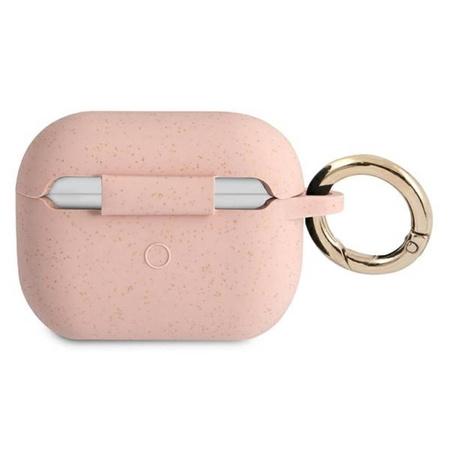 Guess Silicone Glitter Case Est – Etui Airpods Pro (różowy) (GUAPSGGEP)