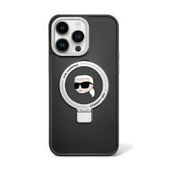 Karl Lagerfeld Ring Stand Karl Head MagSafe - Etui iPhone 15 Plus (czarny) (KLHMP15MHMRSKHK)