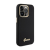 Guess Silicone Script Metal Logo & Frame - Etui iPhone 15 Pro Max (czarny) (GUHCP15XSMBSLK)