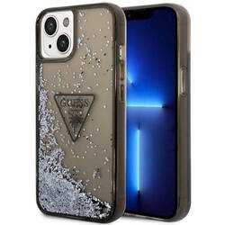 Guess Liquid Glitter Triangle Logo Case - Etui iPhone 14 (czarny) (GUHCP14SLFCTPK)