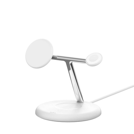 Belkin Bezprzewodowa podstawka ładująca Boost Charge Pro 3w1 Qi2 15W biała regulowana (WIZ023vfWH)