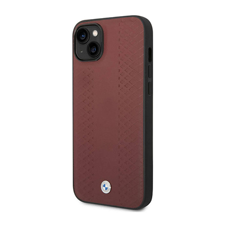 BMW Leather Diamond Pattern - Etui iPhone 14 (burgundowy) (BMHCP14S22RFGR)