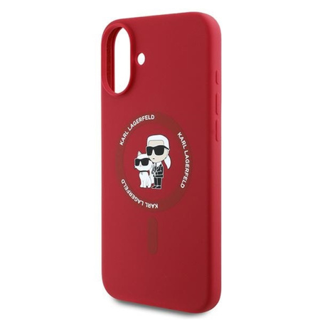 Karl Lagerfeld Silicone Karl & Choupette Ring MagSafe - Etui iPhone 16 Plus (czerwony) (KLHMP16MSCMKCRHR)