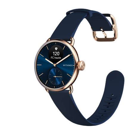 Withings Scanwatch 2 - zegarek z funkcją EKG, pomiarem pulsu i SPO2 oraz mierzeniem aktywności fizycznej i snu (38mm, blue rose gold) (HWA10-model 6-All-Int)