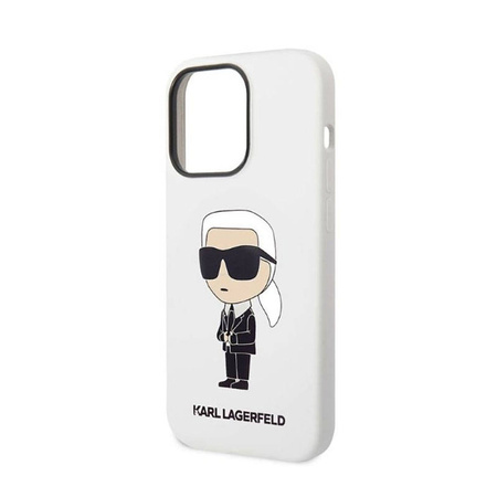 Karl Lagerfeld Silicone NFT Ikonik - Etui iPhone 14 Pro Max (biały) (KLHCP14XSNIKBCH)