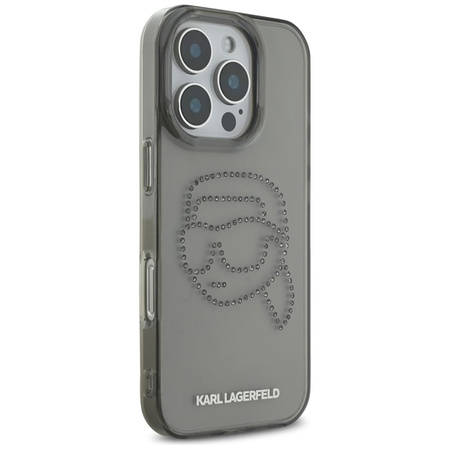 Karl Lagerfeld IML Rhinestones Karl Head - Etui do iPhone 16 Pro (czarny) (KLHCP16LHKHDCELK)