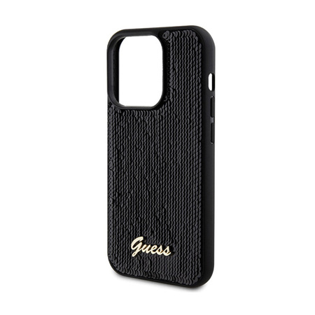 Guess Sequin Script Metal - Etui iPhone 13 Pro Max (czarny) (GUHCP13XPSFDGSK)