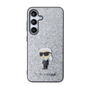Karl Lagerfeld Fixed Glitter Ikonik Logo Metal Pin - Etui Samsung Galaxy S24 (srebrny) (KLHCS24SGCNPSG)