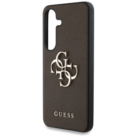Guess Grained Big 4G Logo Small Classic Logo - Etui do Samsung Galaxy S25+ (brązowy) (GUHCS25MPGT4MBW)