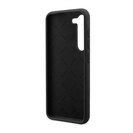 Guess Silicone Script Metal Logo - Etui Samsung Galaxy S23+ (czarny) (GUHCS23MSLSMK)