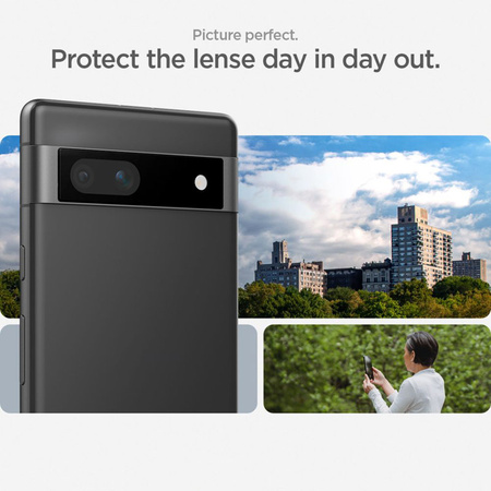 Spigen Optik.TR EZ Fit Camera Lens Protector 2-Pack - Szkło ochronne na obiektyw do Google Pixel 7A (2 szt) (Czarny) (AGL05970)