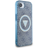 Guess IML Metal Glitter 4G Circle Triangle MagSafe - Etui do iPhone 16e (niebieski) (GUHMPSE4HG4PRTGB)