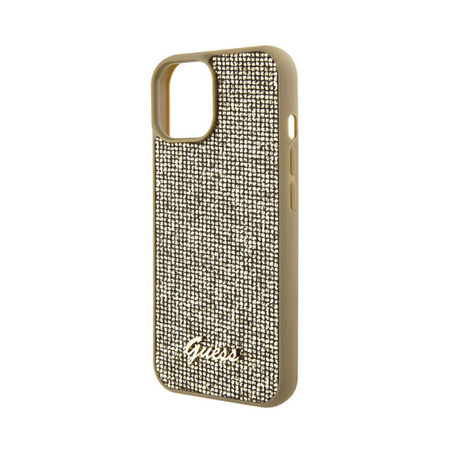 Guess Disco Metal Script - Etui iPhone 15 (złoty) (GUHCP15SPMSDGSD)